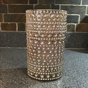 Textured Silver Candle Holder